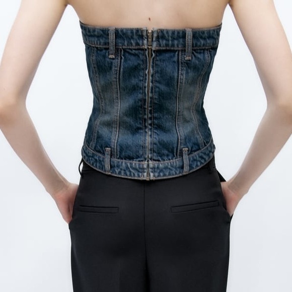 Zara TRF Denim Corset - Picture 2 of 4